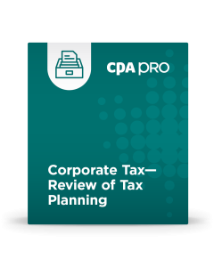 Corporate Tax - Review of Tax Planning