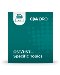 GST/HST - Specific Topics